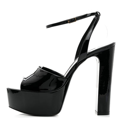 Saint Laurent Patent Jodie 95 Platform Sandals 41 Black 1 of 9