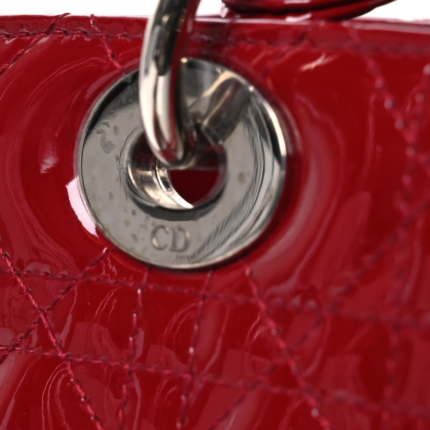 Patent Cannage Medium Lady Dior Red