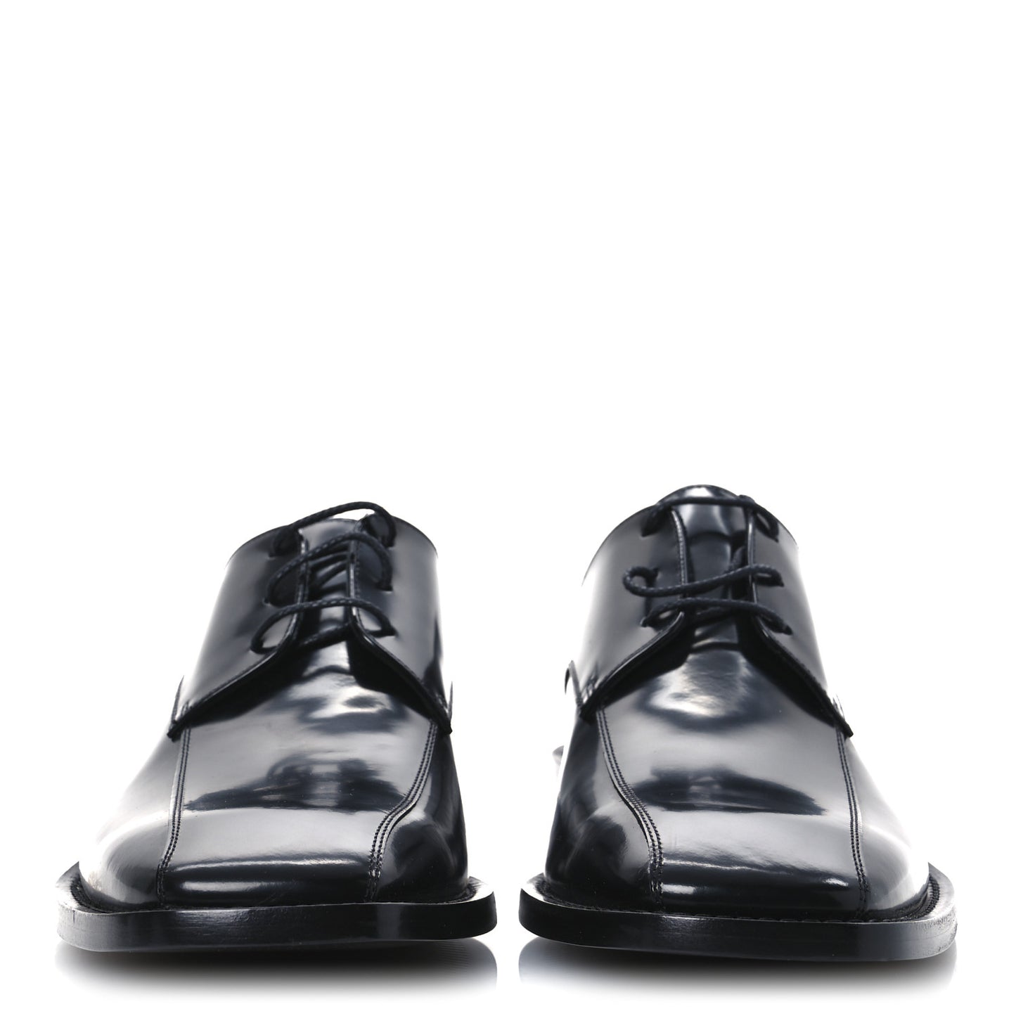 Calfskin Mens Square Toe Derby Shoes 40 Black