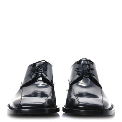 Balenciaga Calfskin Mens Square Toe Derby Shoes 40 Black 3 of 10