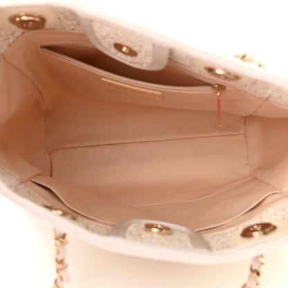 Chanel Lurex Boucle Mini Deauville Tote White 5 of 10