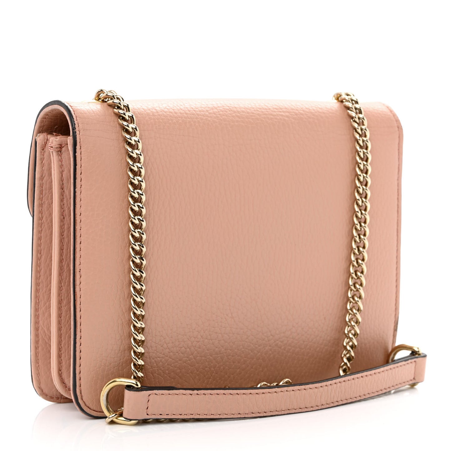 Dollar Calfskin Small Interlocking G Shoulder Bag Soft Pink