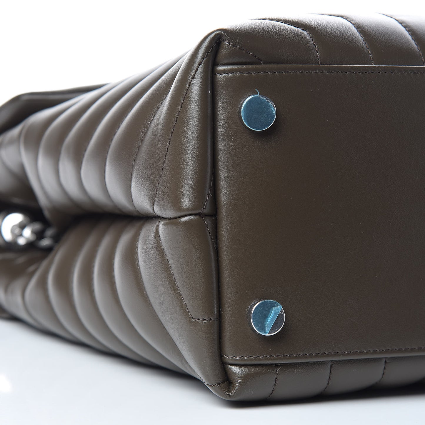 Calfskin Y Quilted Monogram Large Loulou Chain Satchel Kaki Fonce