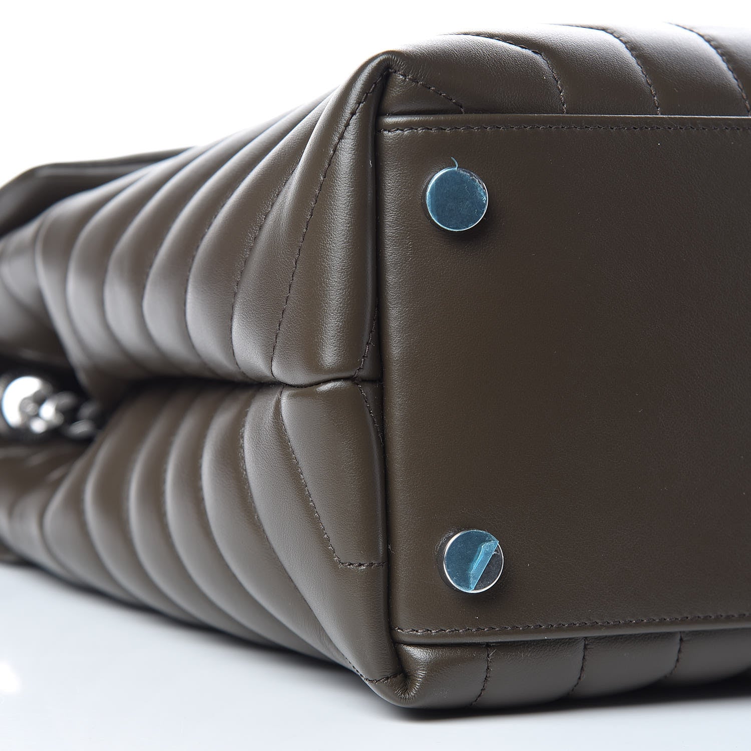 Saint Laurent Calfskin Y Quilted Monogram Large Loulou Chain Satchel Kaki Fonce 10 of 11
