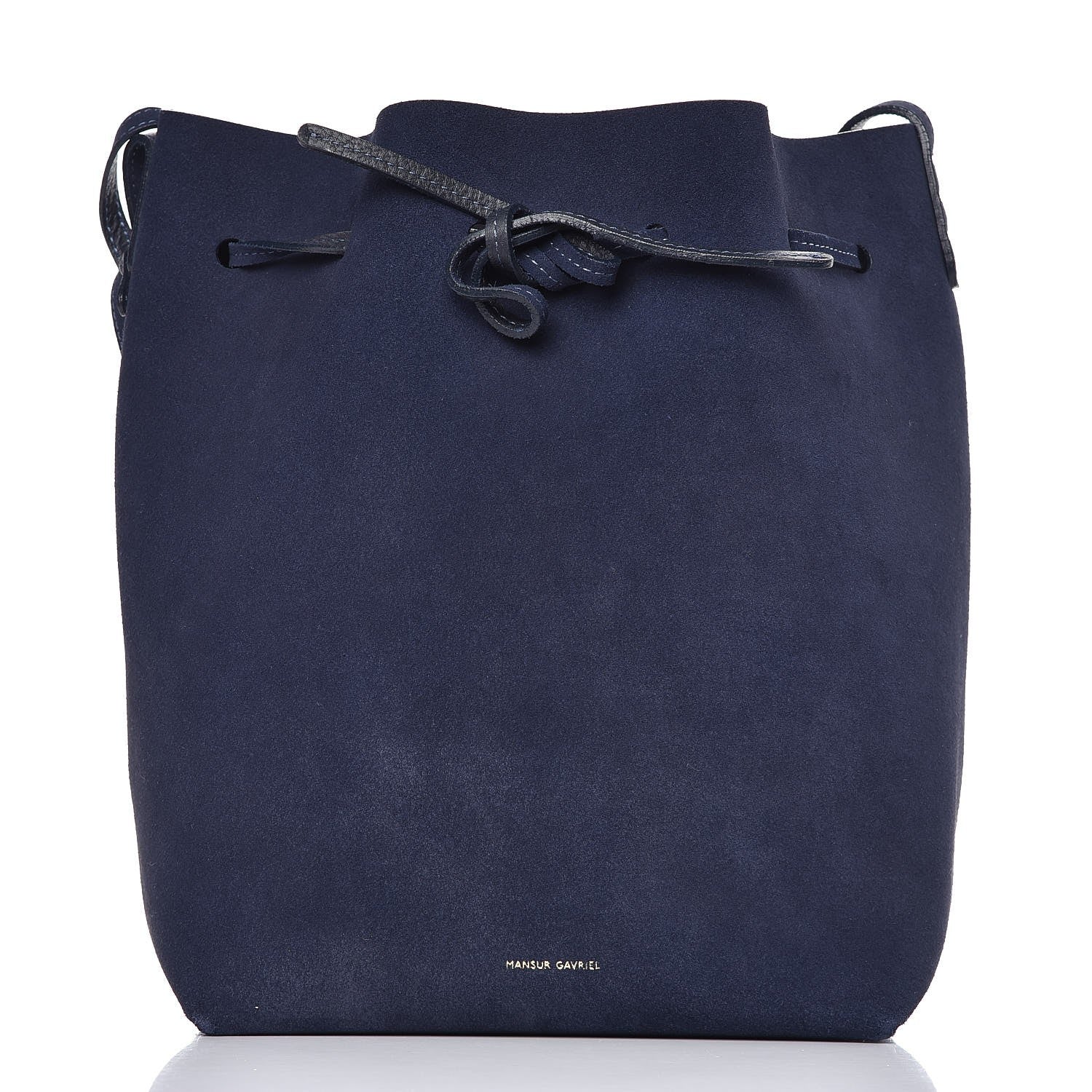 Mansur Gavriel Suede Bucket Bag Blu 3 of 10