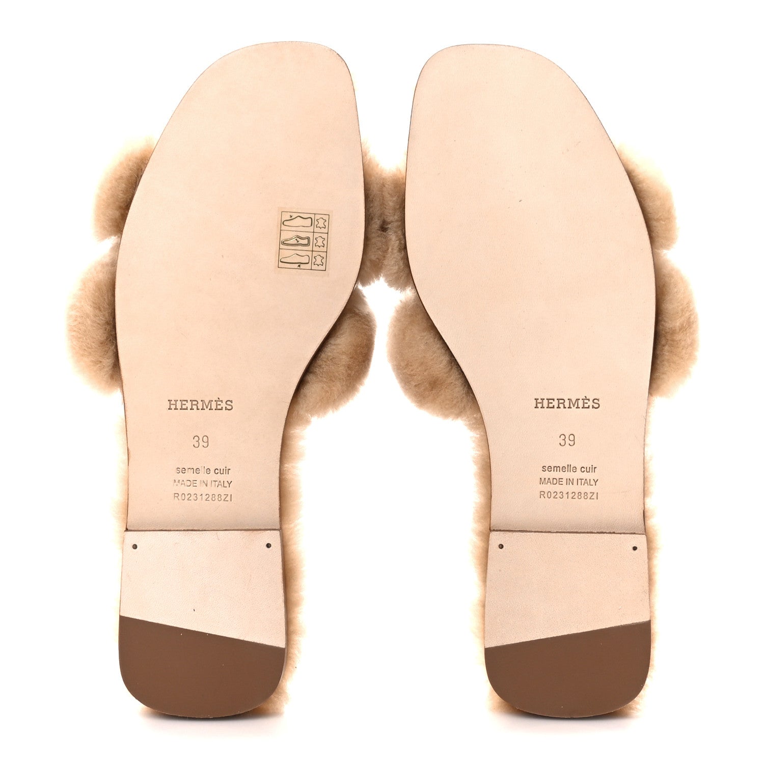 Hermes Woolskin Oran Sandals 39 Beige Argile 5 of 7