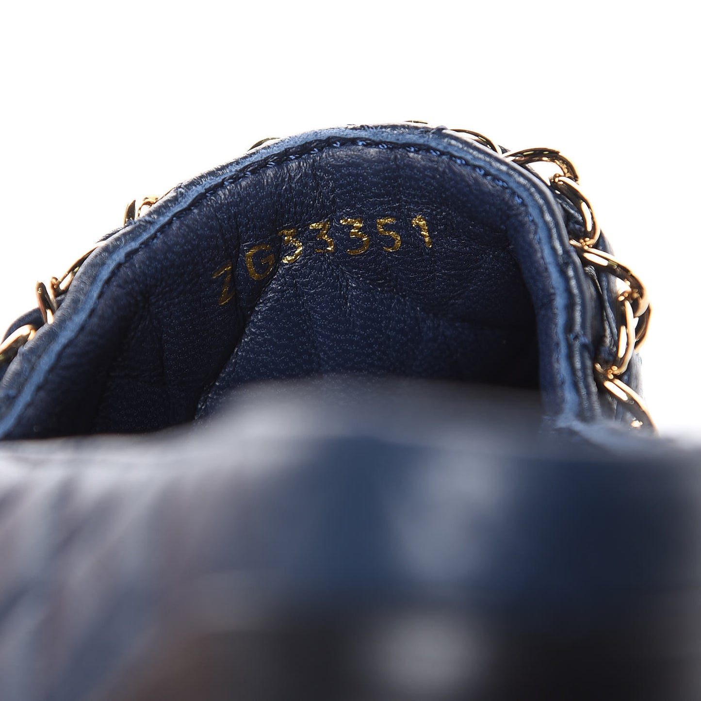 Lambskin Quilted CC Chain Espadrilles 38 Navy Black