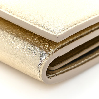 Saint Laurent Metallic Calfskin Monogram Trifold Key Case Platino 7 of 8