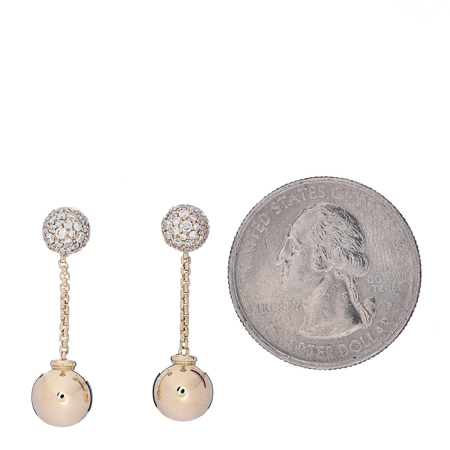 David Yurman 18K Yellow Gold Diamond Solari Drop Earrings 2 of 4