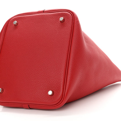 Hermes Taurillon Clemence Picotin Lock 22 MM Rouge Casaque 10 of 11