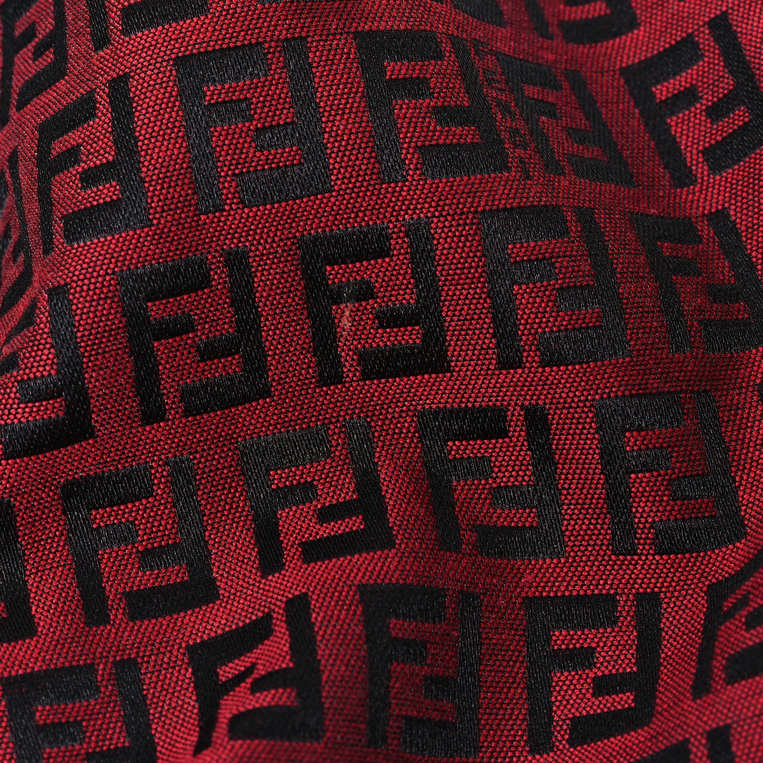 Fendi Zucchino Tote Red Black 13 of 14