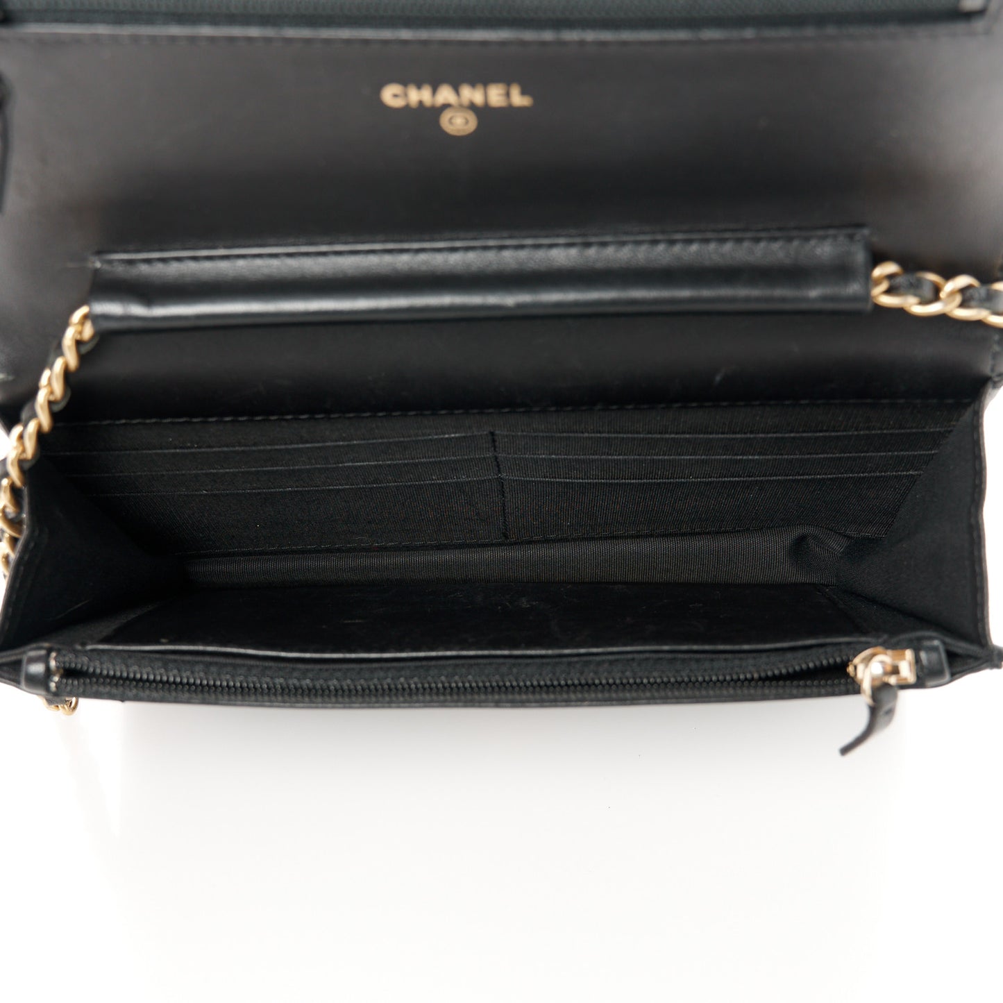 Lambskin Quilted Boy Wallet On Chain WOC Black