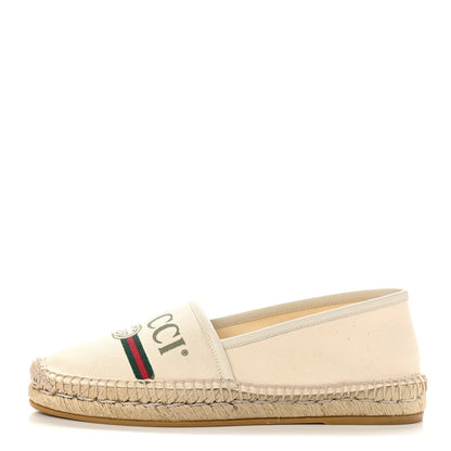 Gucci Canvas Logo Espadrilles 37 Greggio White 1 of 11