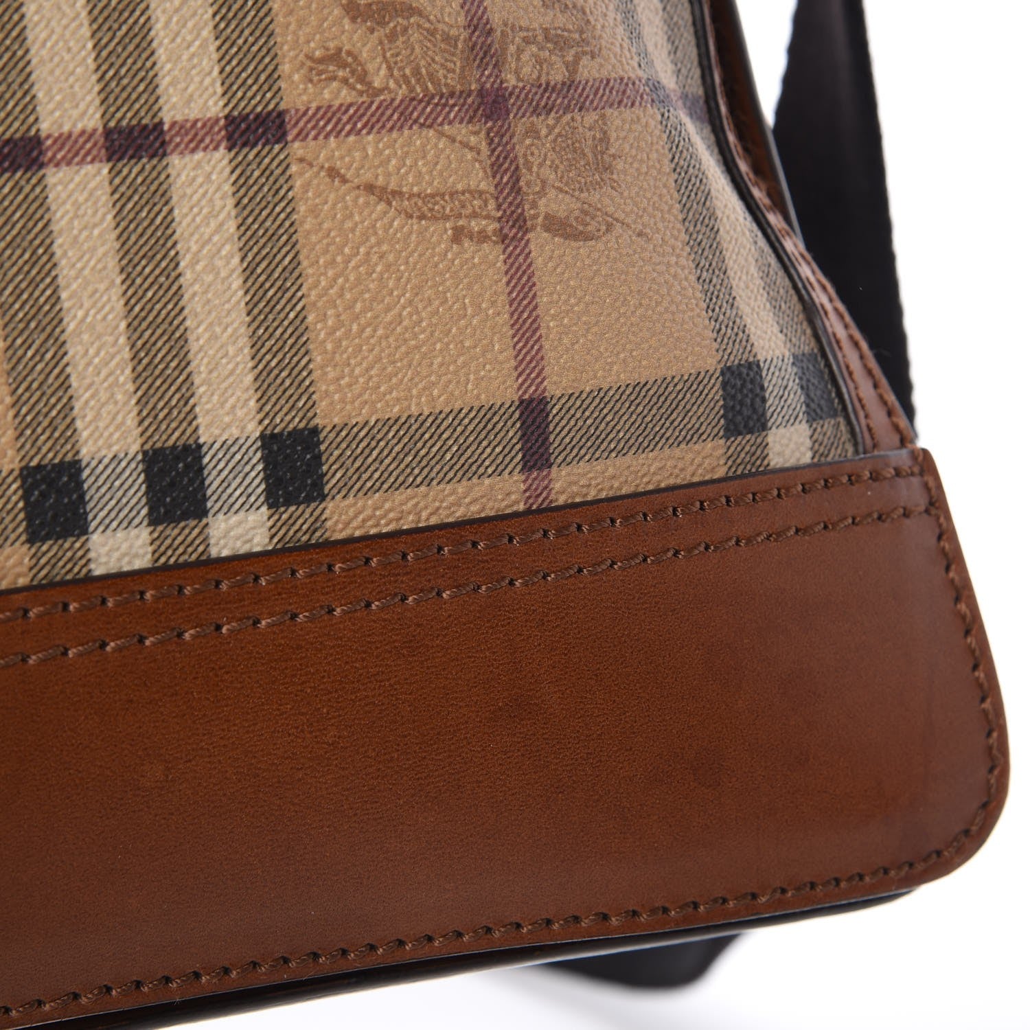 Burberry Haymarket Check Flat Crossbody Messenger Bag Tan 13 of 13