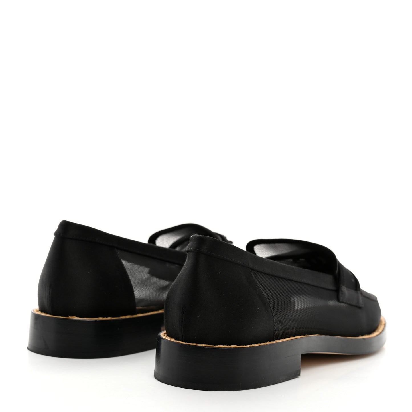 Mesh Satin CC Loafers 38 Black