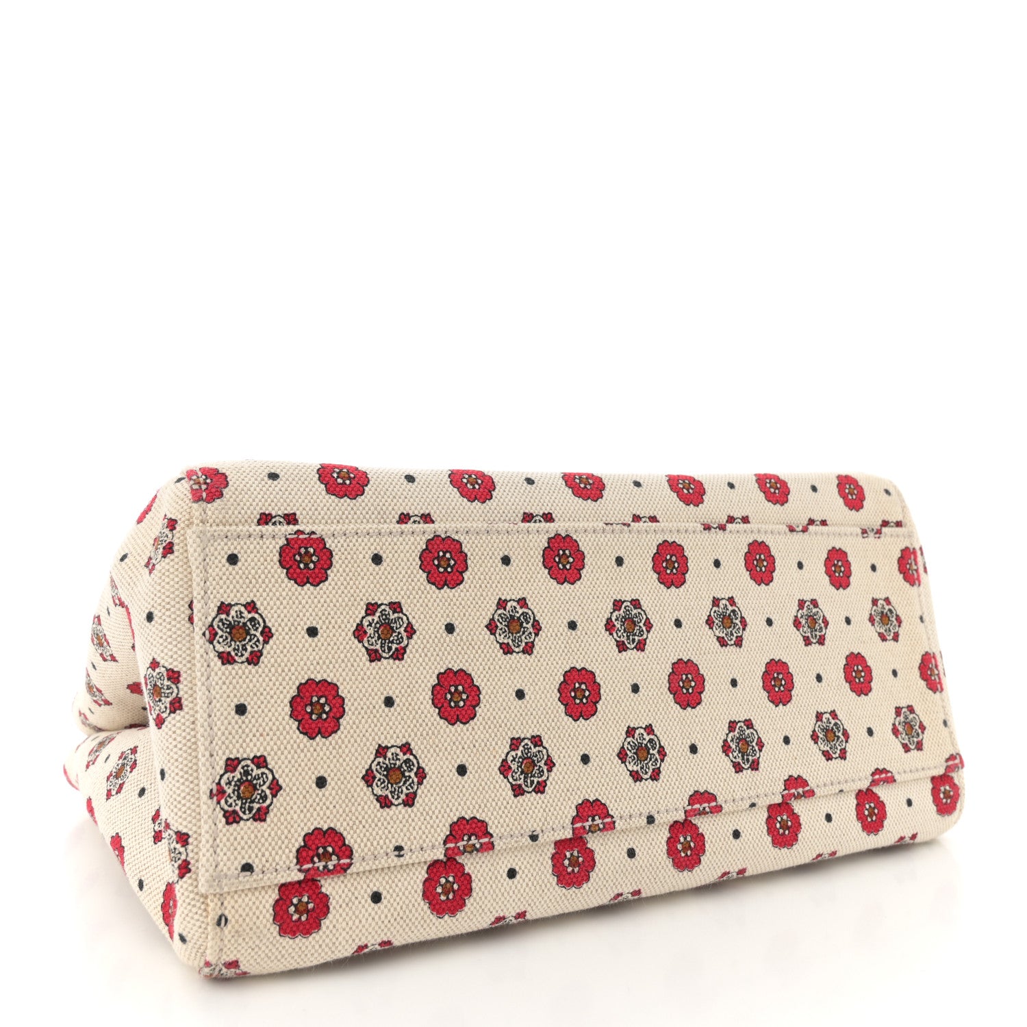 Miu Miu Jacquard Flower Print Tote Red Multicolor 4 of 10