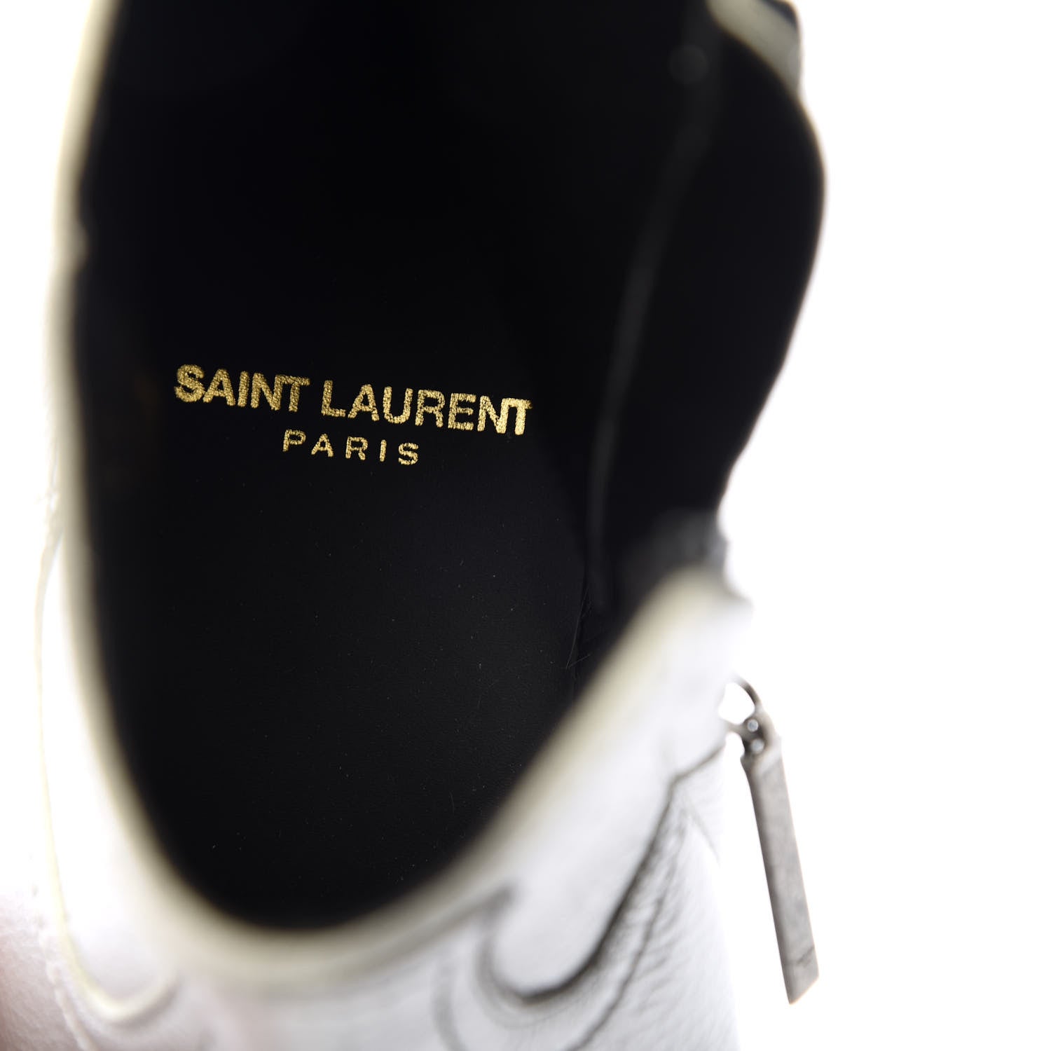 Saint Laurent Metallic Calfskin Lukas Ankle Boots 37 Silver 8 of 10