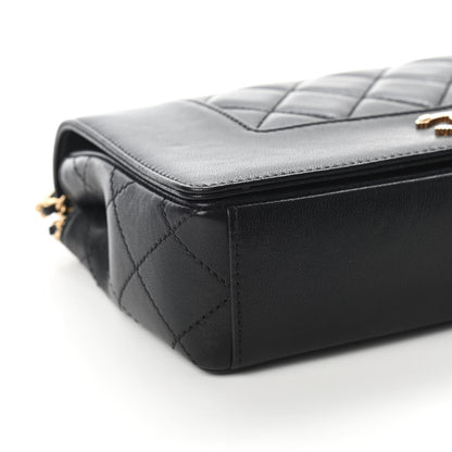 Chanel Sheepskin Quilted Medium Vintage Mademoiselle Flap Black 5 of 11
