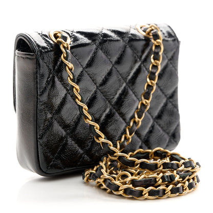 Chanel Shiny Aged Calfskin Quilted Waist Belt Bag Black 3 of 11