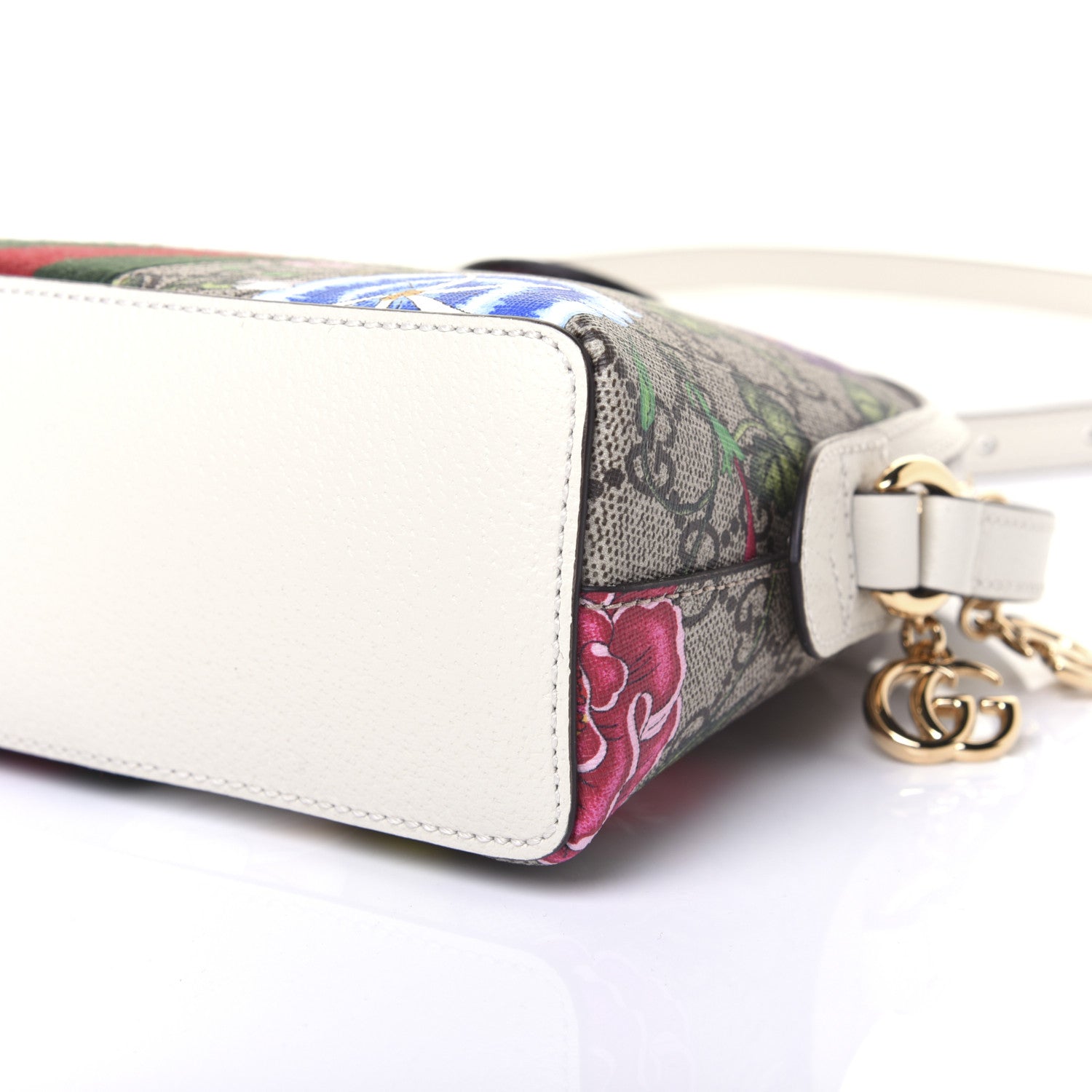 Gucci GG Supreme Monogram Flora Web GG Small Ophidia Dome Shoulder Bag White 7 of 16