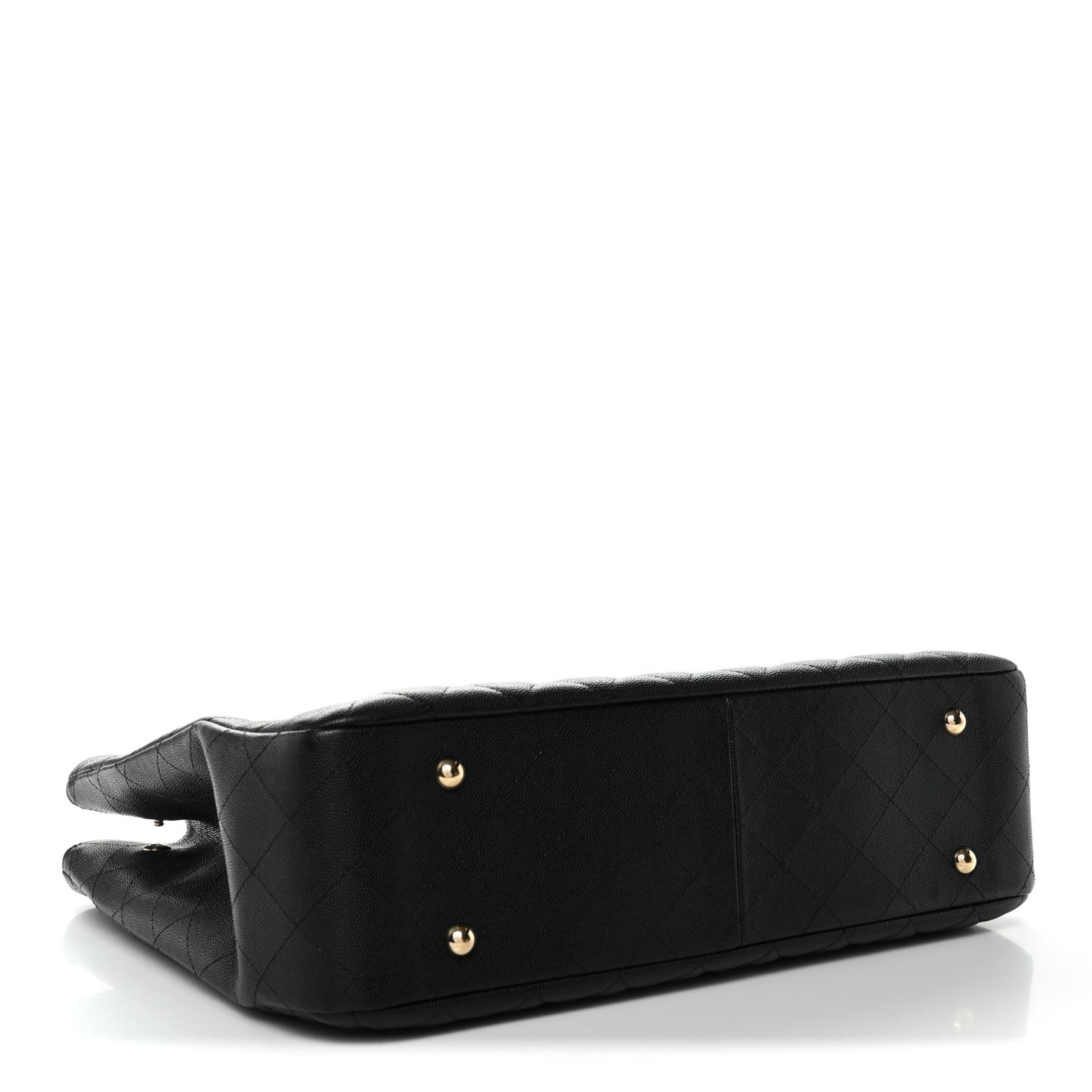 Caviar Quilted Large CC Shopping Tote Black