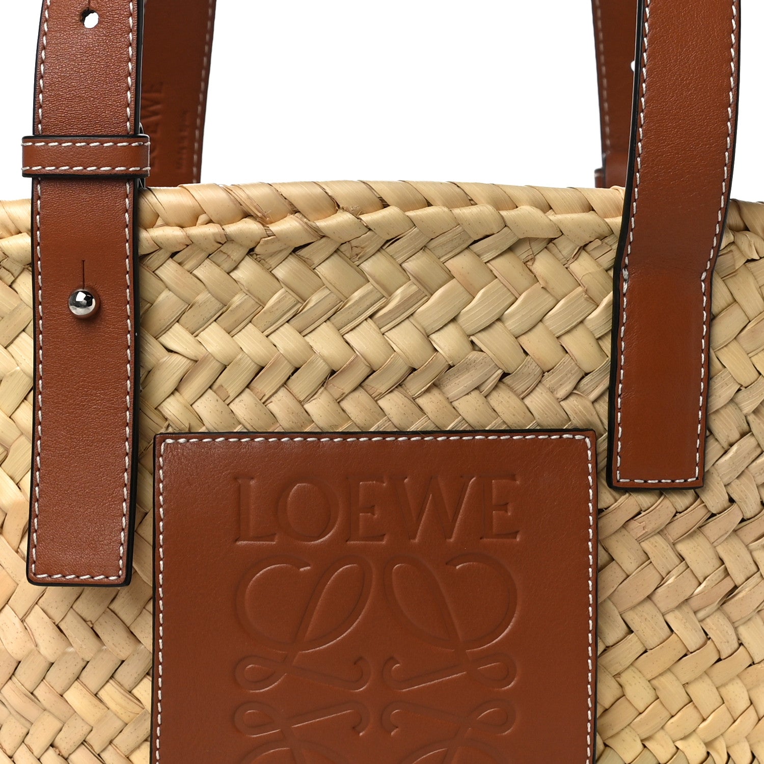 Loewe Raffia Small Basket Tote Bag Natural Tan 7 of 9