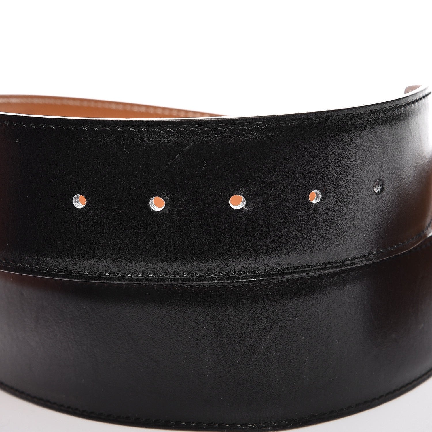 Hermes Box Chamonix 42mm Constance Reversible H Belt 100 Noir Natural 7 of 9