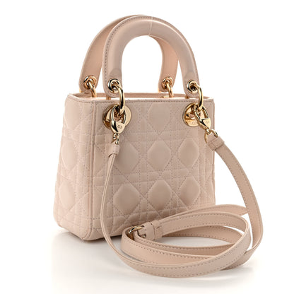 Christian Dior Lambskin Cannage Mini Lady Dior Rose Poudre 3 of 9