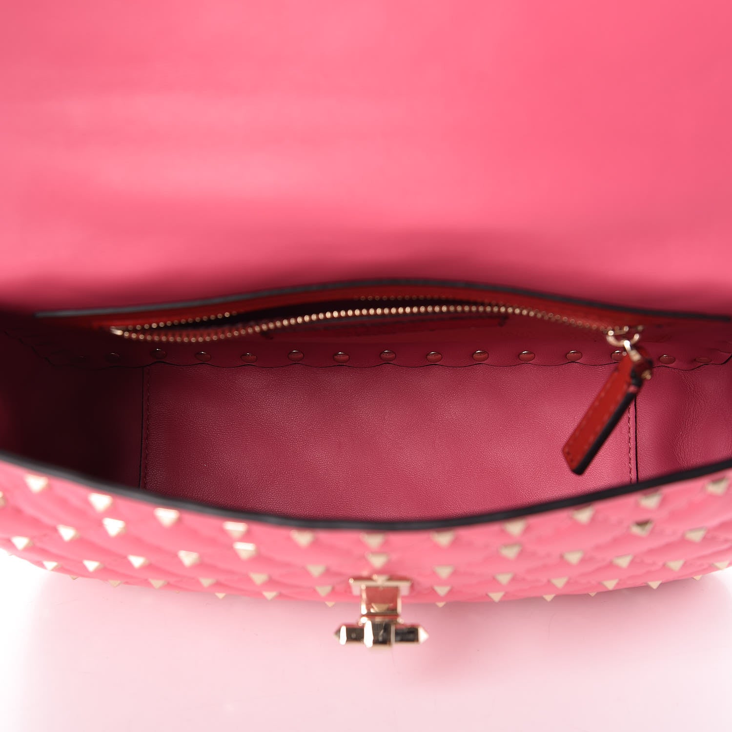 Valentino Garavani Lambskin Medium Rockstud Spike Shoulder Bag Pink 6 of 14