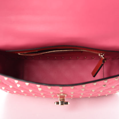 Valentino Garavani Lambskin Medium Rockstud Spike Shoulder Bag Pink 6 of 14