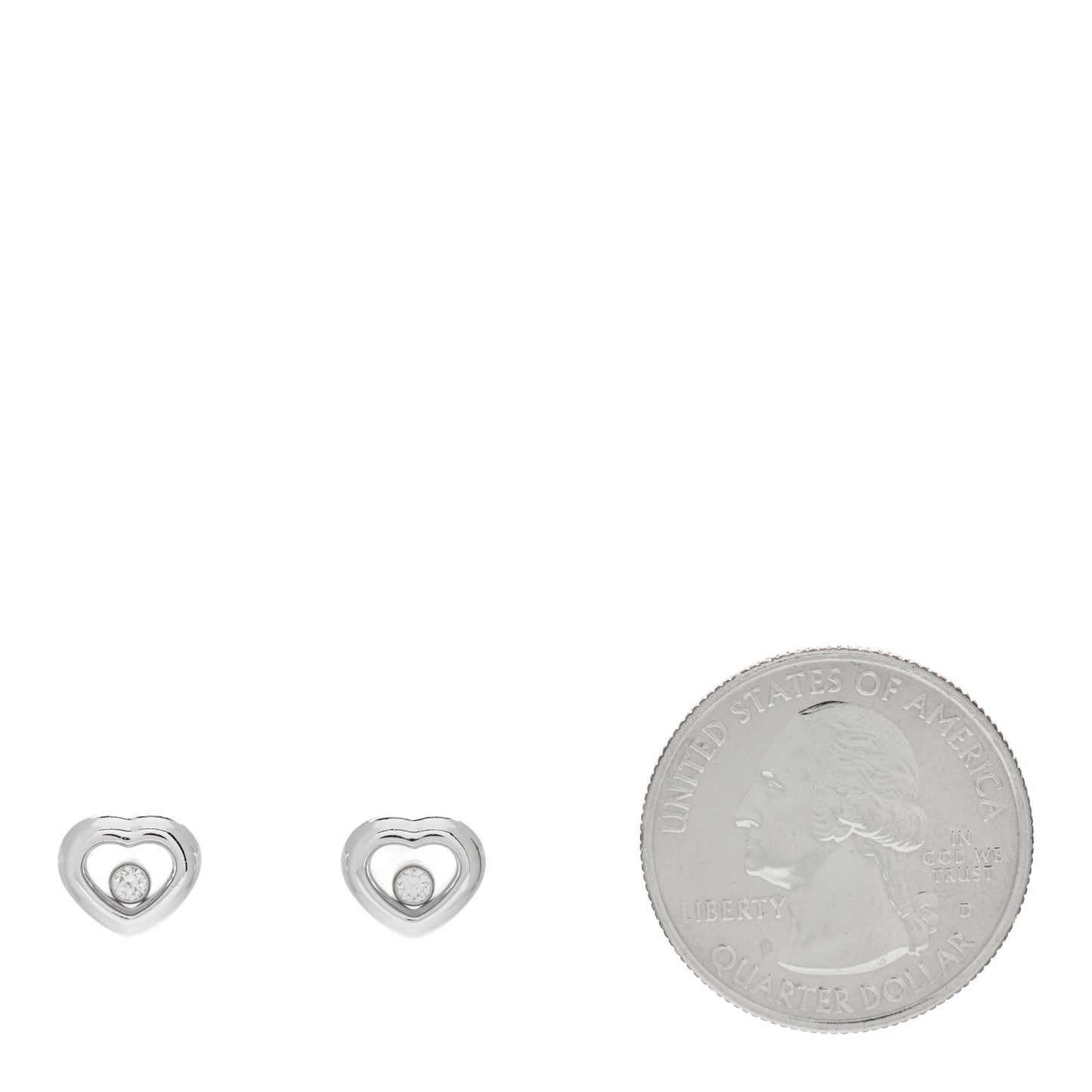 18K White Gold Happy Diamonds Icons Heart Earrings