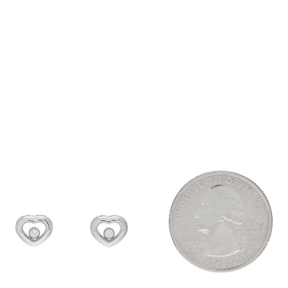 Chopard 18K White Gold Happy Diamonds Icons Heart Earrings 2 of 5