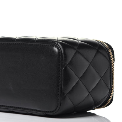 Chanel Lambskin Quilted Small Vanity Case With Chain Black 9 of 9