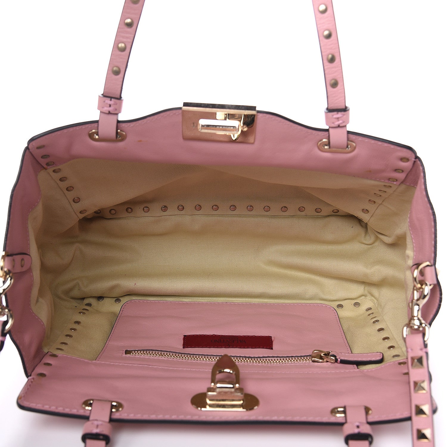 Valentino Garavani Vitello Small Rockstud Tote Pop Gardenia 6 of 17