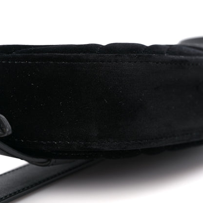 Gucci Velvet Matelasse GG Marmont Belt Bag 85 34 Black 9 of 11