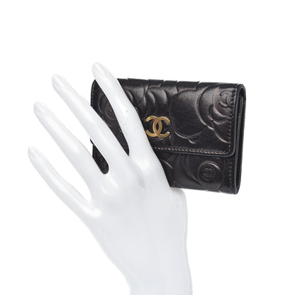 Chanel Lambskin Camellia Embossed Flap Card Holder Brown 2 of 9