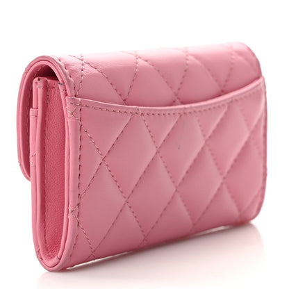 Chanel Lambskin Quilted Flap Card Holder Wallet Pink 4 of 10