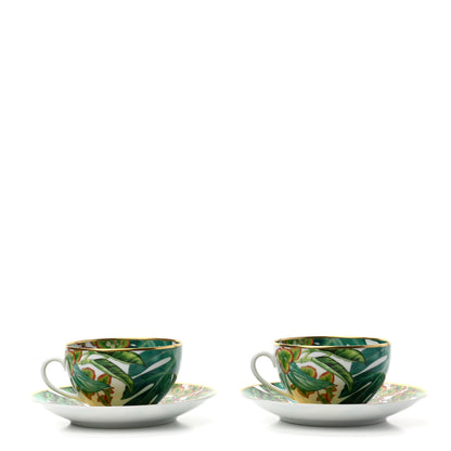 Hermes Porcelain Passifolia Tea Cup And Saucer Set Of 2 1 of 11
