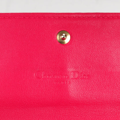 Christian Dior Lambskin Cannage Rendez-vous Chain Wallet Pink 7 of 9