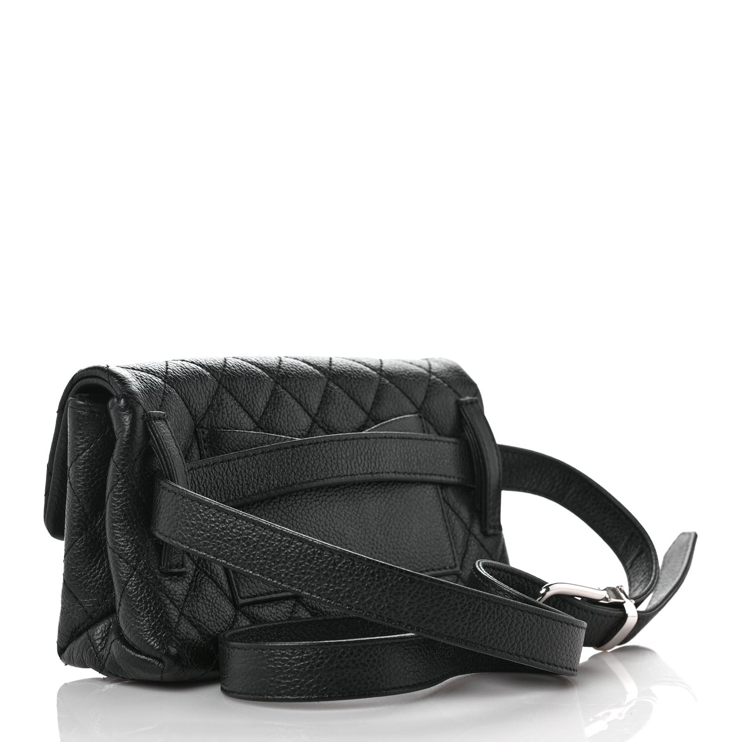 Grained Calfskin Quilted 2.55 Reissue Flap Belt Bag Clutch Black