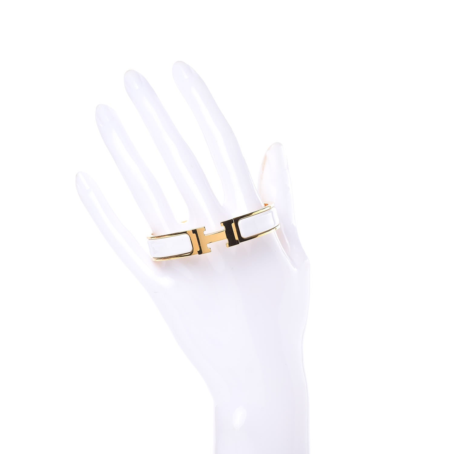 Hermes Enamel Narrow Clic Clac H Bracelet PM White 2 of 5