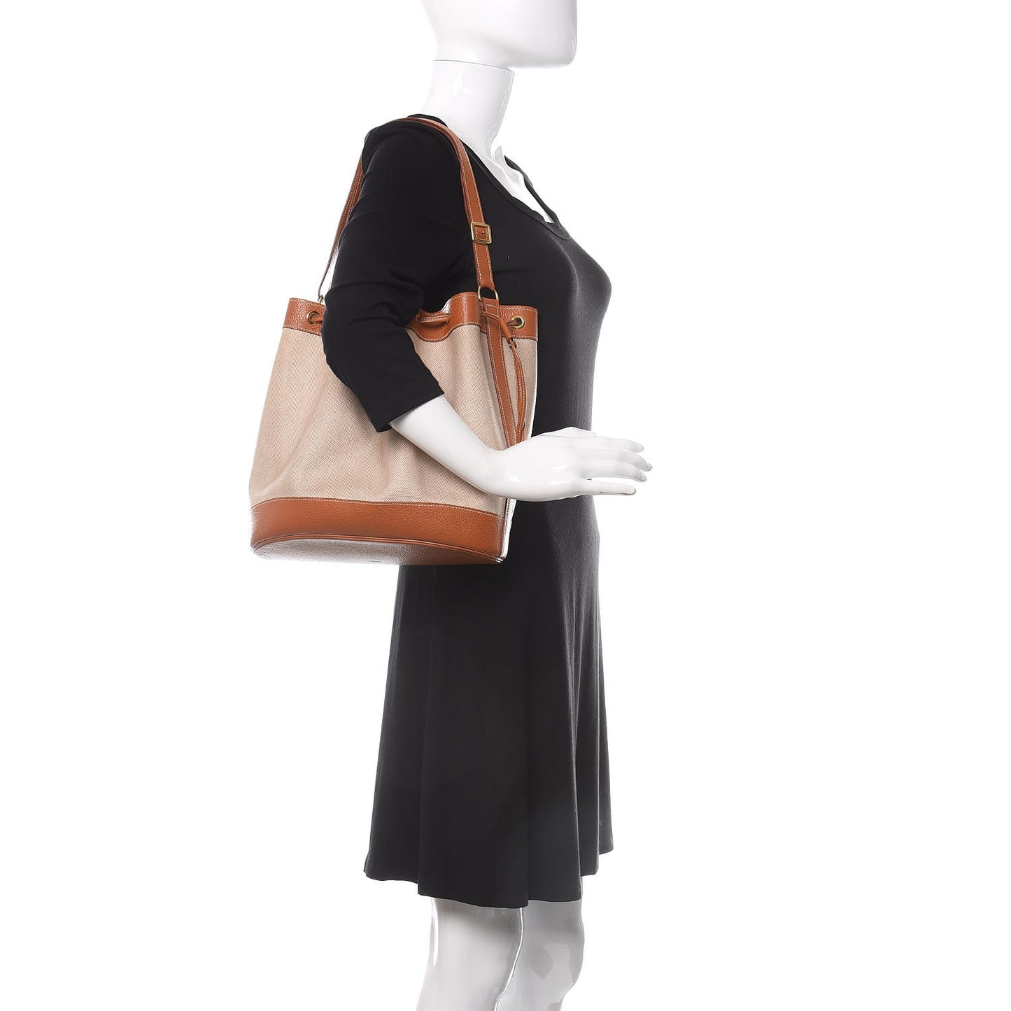 Toile Buffle Skipper Market Drawstring Bag 28 Natural