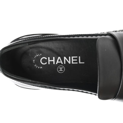 Chanel Patent Lambskin CC Chain Mocassin Loafers 38.5 Black 7 of 8
