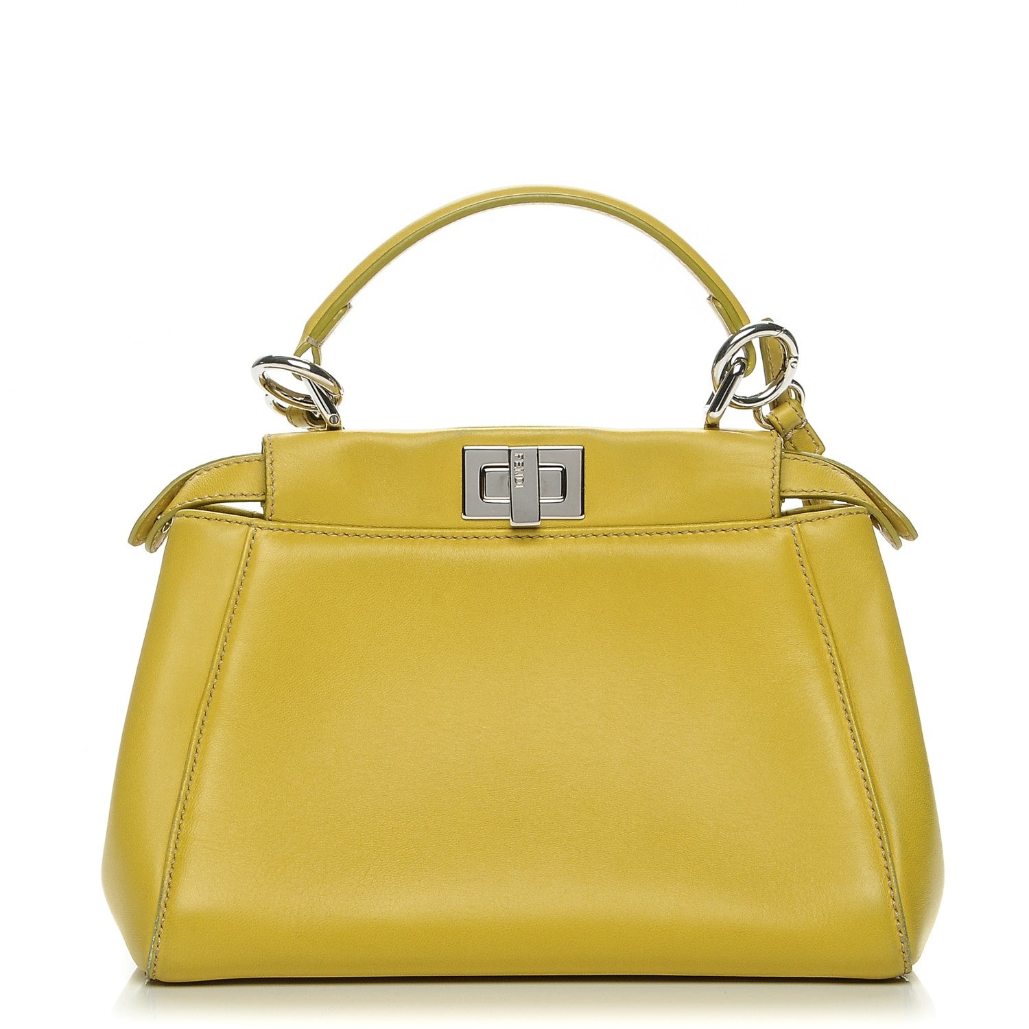 Fendi Nappa Mini Peekaboo Iconic Satchel Lime 7 of 16