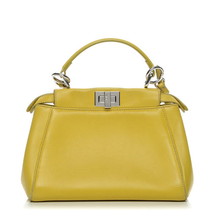 Fendi Nappa Mini Peekaboo Iconic Satchel Lime 7 of 16