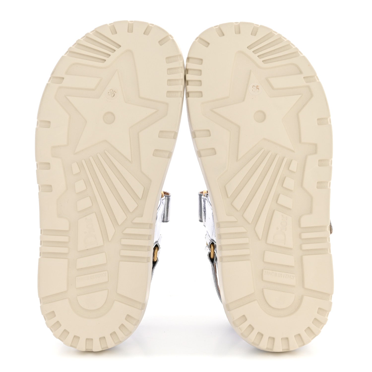 Christian Dior Laminated Crinkled Calfskin Dioract Sandals 35 Indigo Metal 6 of 10