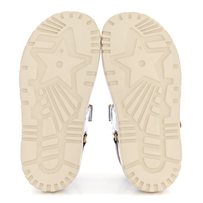 Christian Dior Laminated Crinkled Calfskin Dioract Sandals 35 Indigo Metal 6 of 10