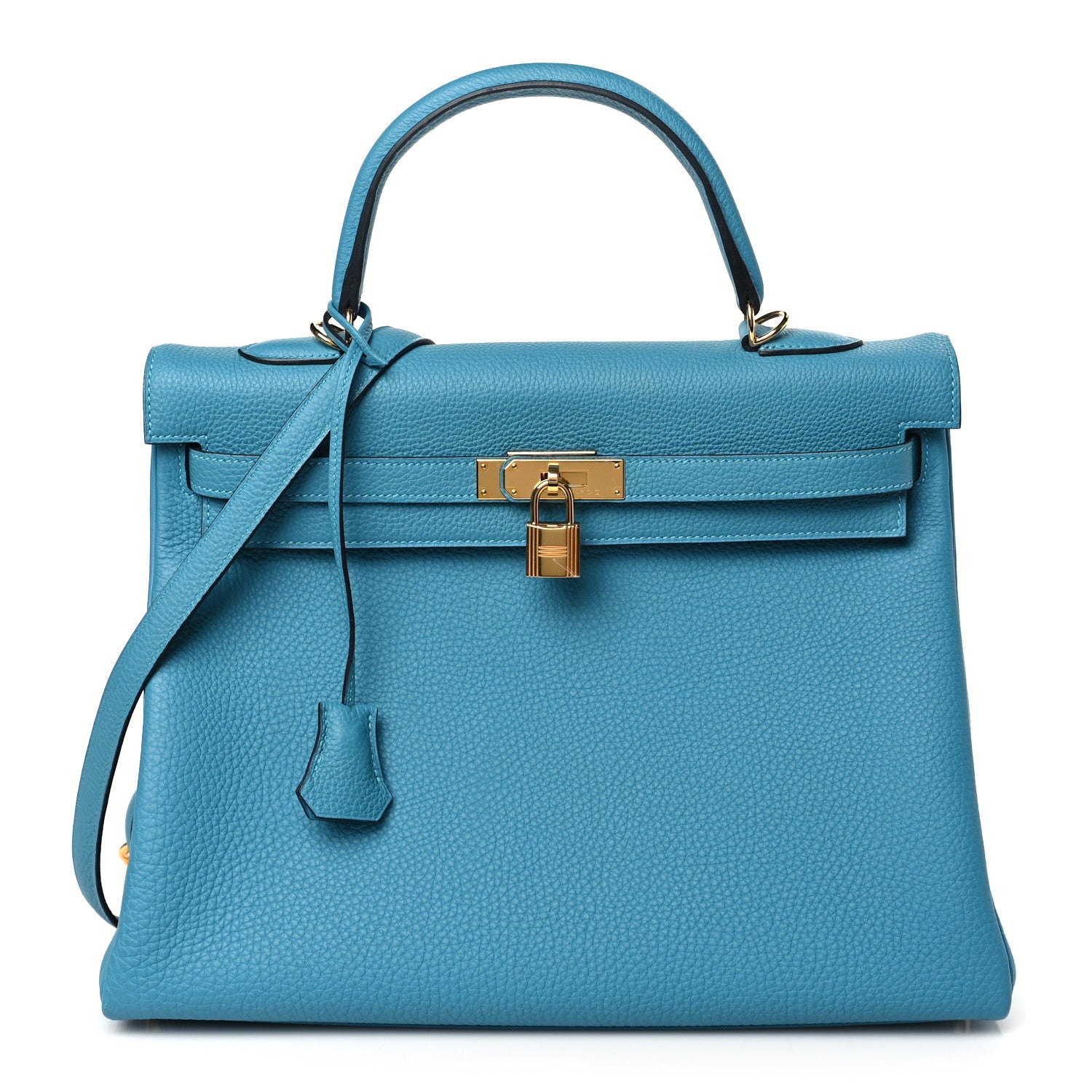 Hermes Togo Kelly Retourne 35 Turquoise 1 of 10