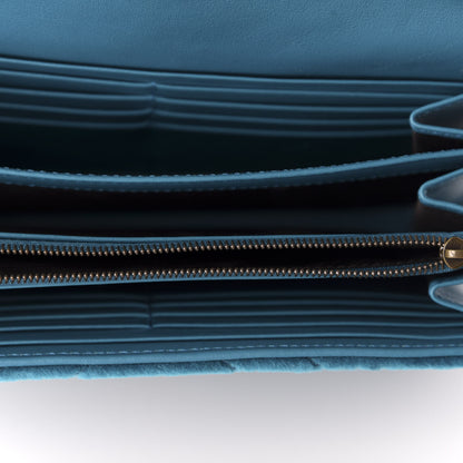 Gucci Velvet Matelasse GG Marmont Chain Wallet Pavone Cyan 5 of 9
