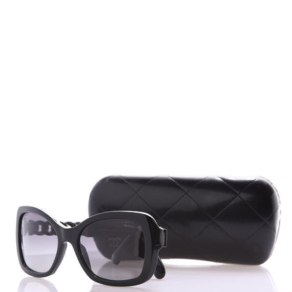 Chanel Acetate Metal Polarized Chain Square Sunglasses 5305 Black 7 of 7